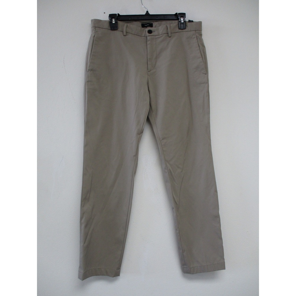 Theory Zaine SW Neoteric Pants Mens 33x30 Khaki Beige Performance Stretch Chino